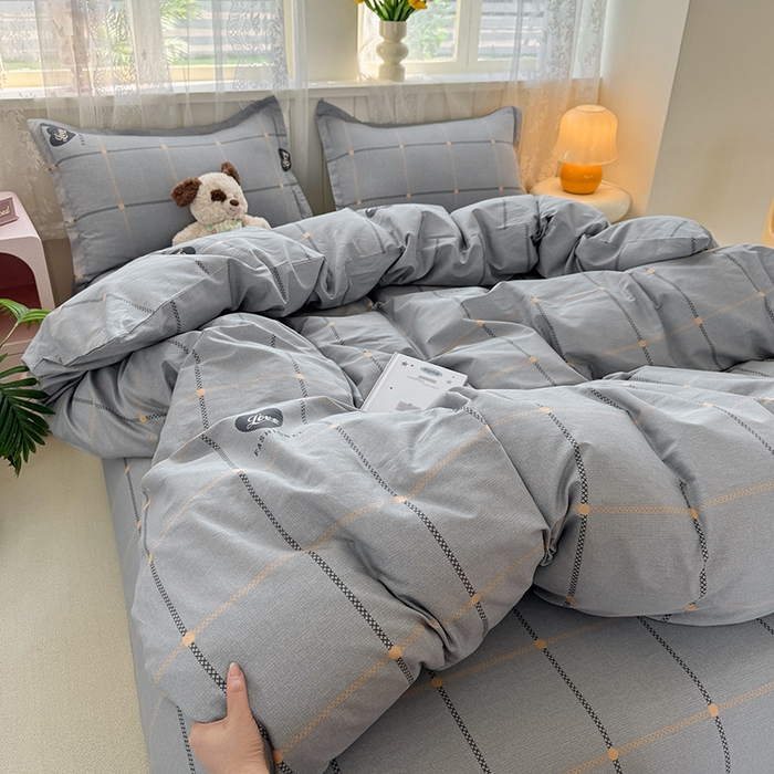 91家纺网 家纺一手货源 找家纺 简冠家纺 2026新款12868印花全棉四件套纯棉四件套 心动集灰