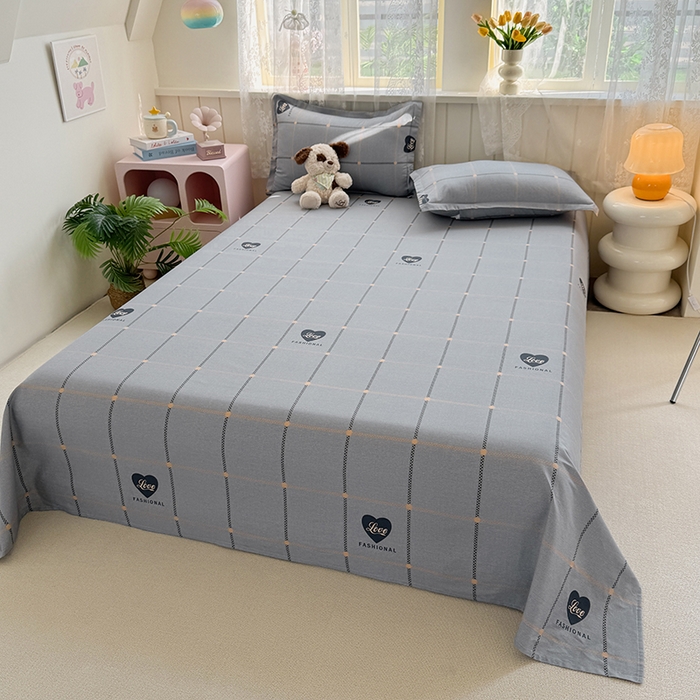 91家纺网 家纺一手货源 找家纺 简冠家纺 2026新款12868印花全棉四件套纯棉四件套 心动集灰