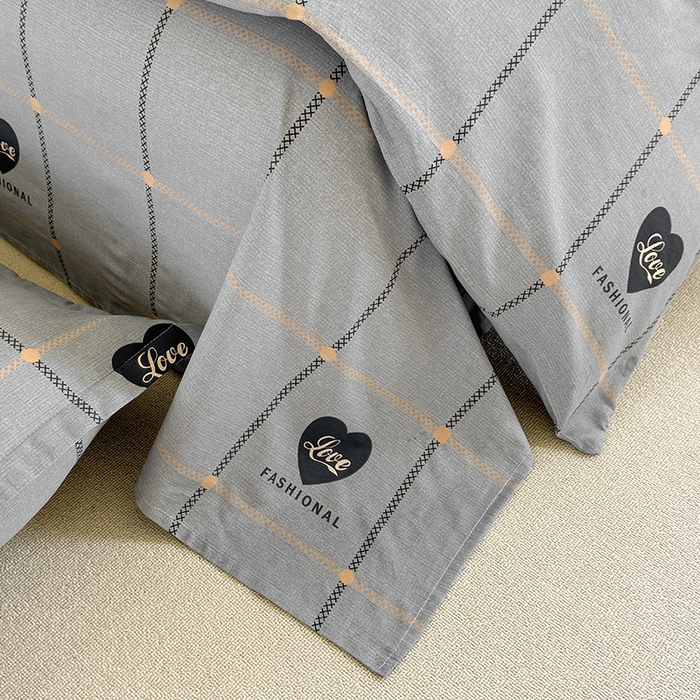 91家纺网 家纺一手货源 找家纺 简冠家纺 2026新款12868印花全棉四件套纯棉四件套 心动集灰