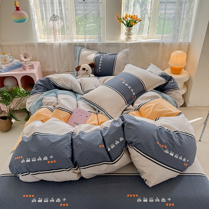 91家纺网 家纺一手货源 找家纺 简冠家纺 2026新款12868印花全棉单被套 级光兰