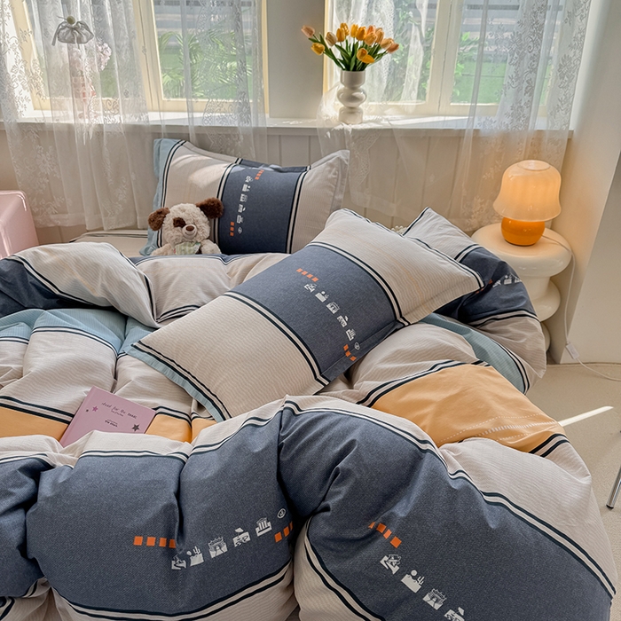 91家纺网 家纺一手货源 找家纺 简冠家纺 2026新款12868印花全棉单被套 级光兰