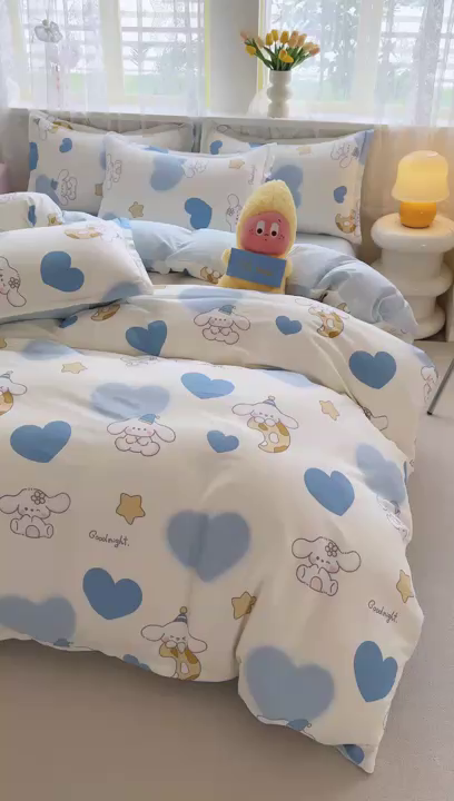 91家纺网 家纺一手货源 找家纺 简冠家纺 2026新款12868印花全棉单被套 美啦德兰