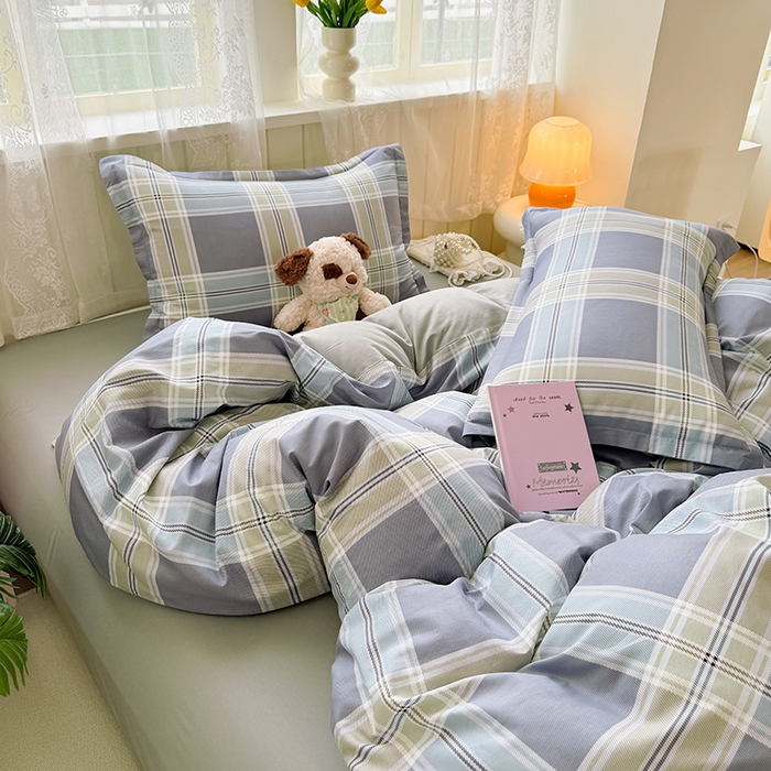 91家纺网 家纺一手货源 找家纺 简冠家纺 2026新款12868印花全棉单被套 青木时光