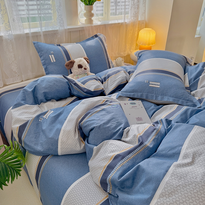 91家纺网 家纺一手货源 找家纺 简冠家纺 2026新款12868印花全棉单被套 时光倒影