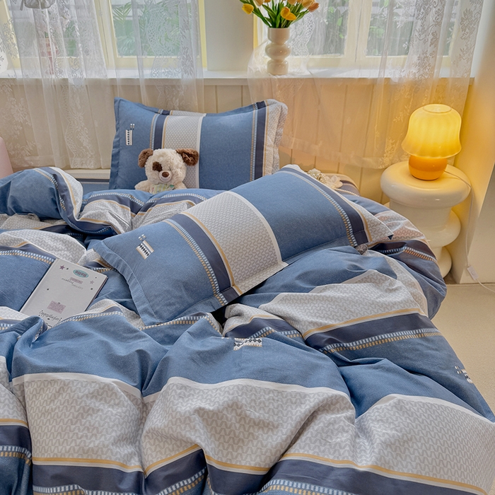 91家纺网 家纺一手货源 找家纺 简冠家纺 2026新款12868印花全棉单被套 时光倒影