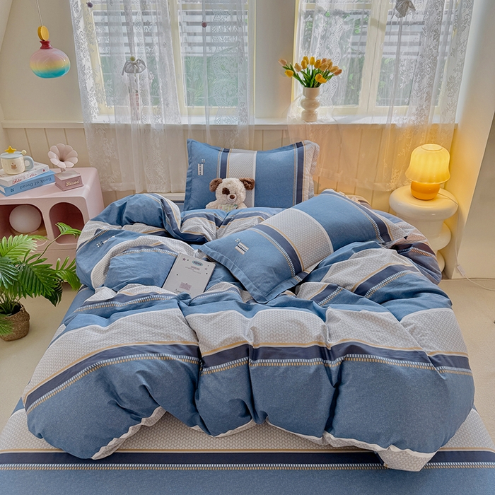 91家纺网 家纺一手货源 找家纺 简冠家纺 2026新款12868印花全棉单被套 时光倒影