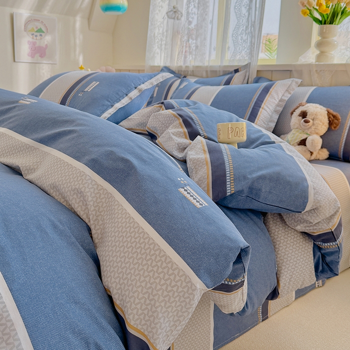 91家纺网 家纺一手货源 找家纺 简冠家纺 2026新款12868印花全棉单被套 时光倒影