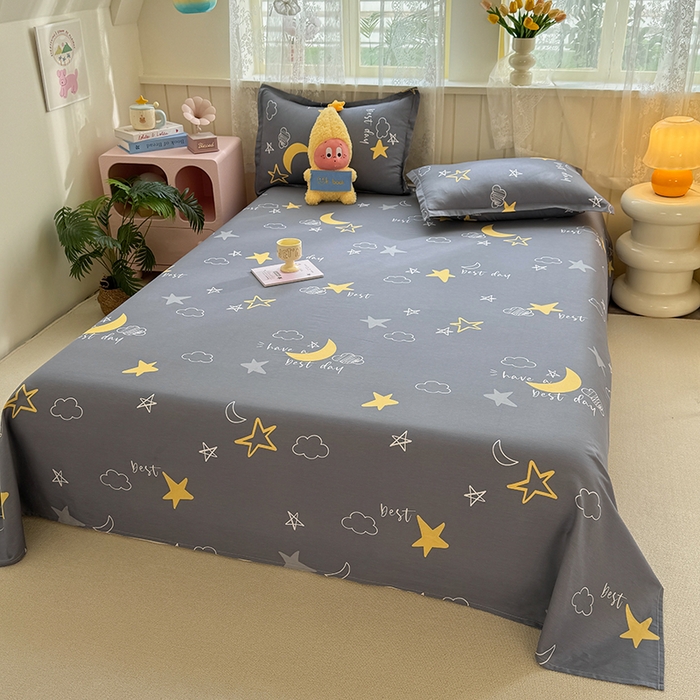 91家纺网 家纺一手货源 找家纺 简冠家纺 2026新款12868印花全棉单被套 月光旅晨