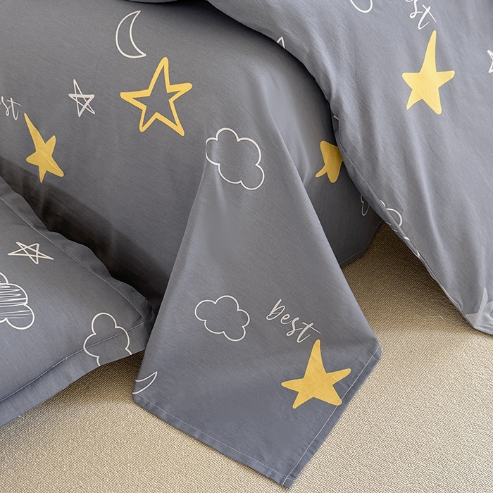 91家纺网 家纺一手货源 找家纺 简冠家纺 2026新款12868印花全棉单被套 月光旅晨