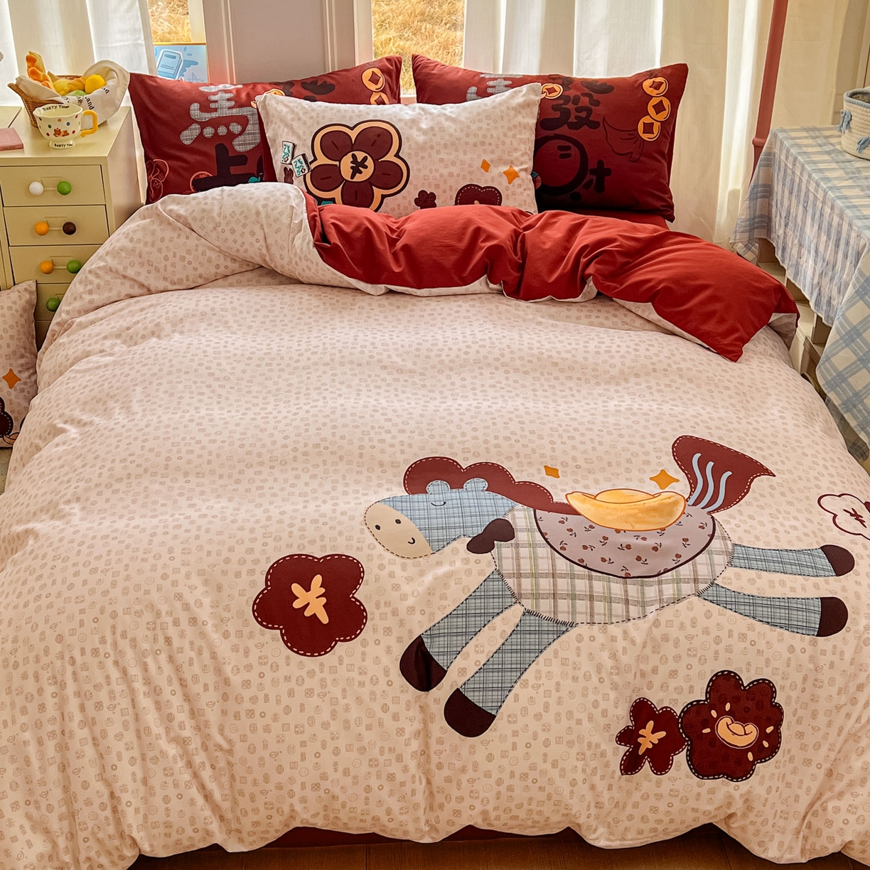 91家纺网 家纺一手货源 找家纺 （总）田子坊（原亨通） 2026春夏新款糯米棉数码印花四件套