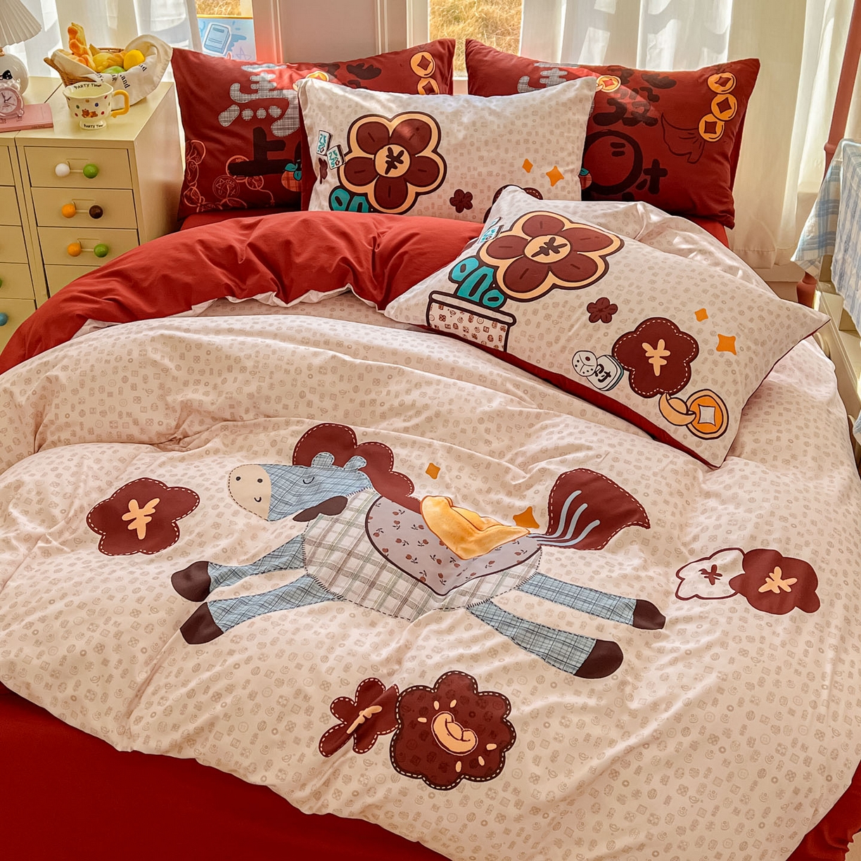 91家纺网 家纺一手货源 找家纺 （总）田子坊（原亨通） 2026春夏新款糯米棉数码印花四件套