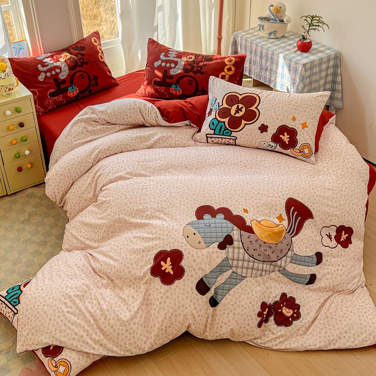 91家纺网 家纺一手货源 找家纺 （总）田子坊（原亨通） 2026春夏新款糯米棉数码印花四件套