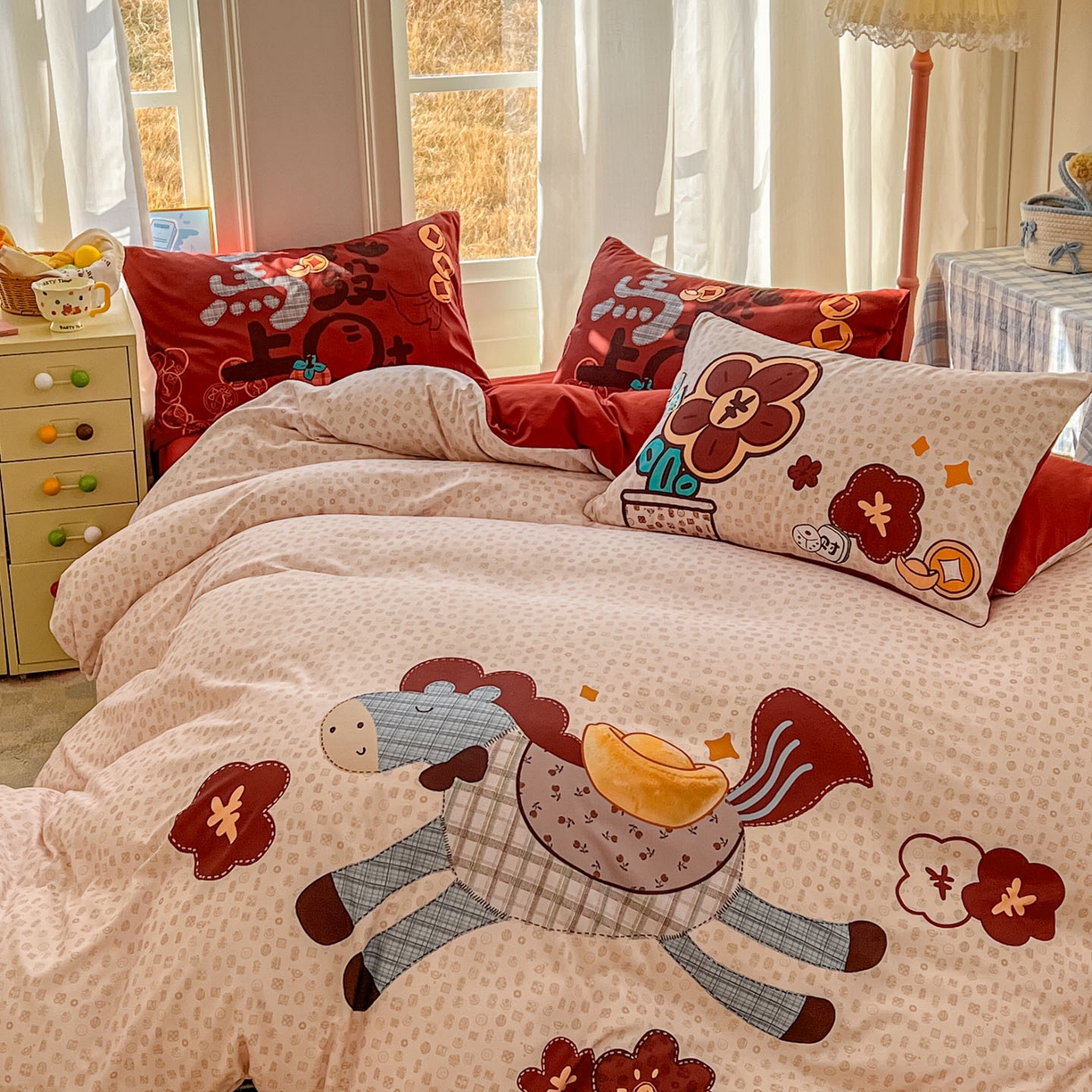 91家纺网 家纺一手货源 找家纺 （总）田子坊（原亨通） 2026春夏新款糯米棉数码印花四件套