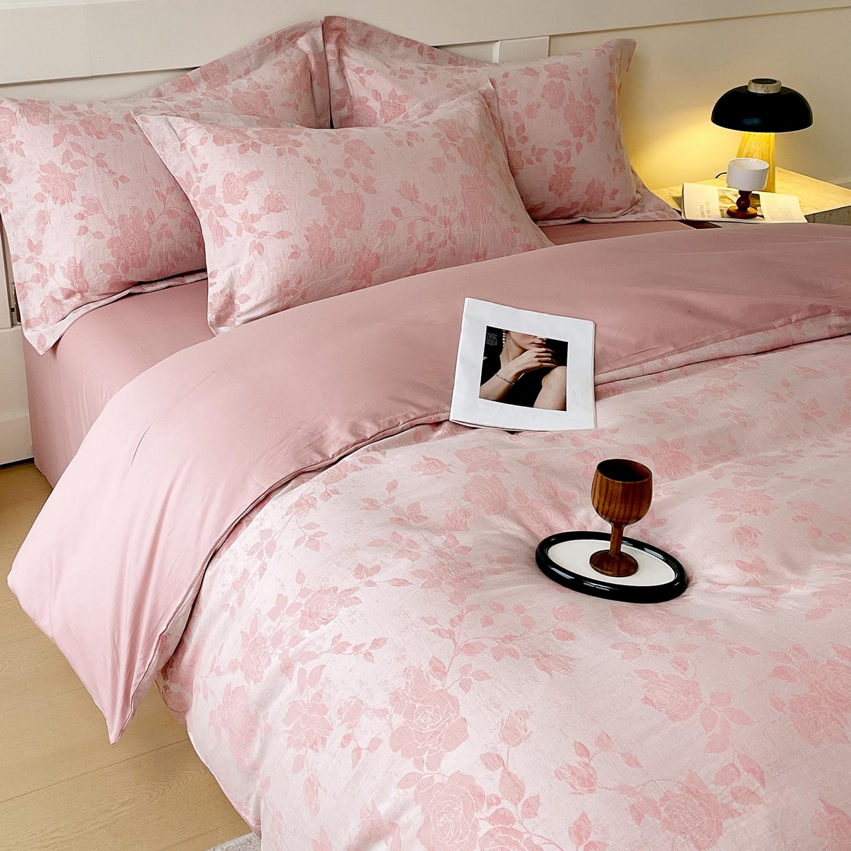 91家纺网 家纺一手货源 找家纺 帅露家纺 2026新款全棉纯棉色织大提花四件套 盎春