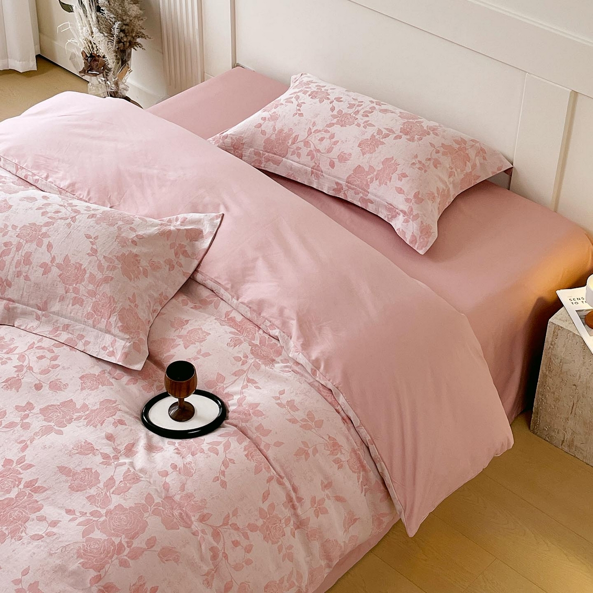 91家纺网 家纺一手货源 找家纺 帅露家纺 2026新款全棉纯棉色织大提花四件套 盎春