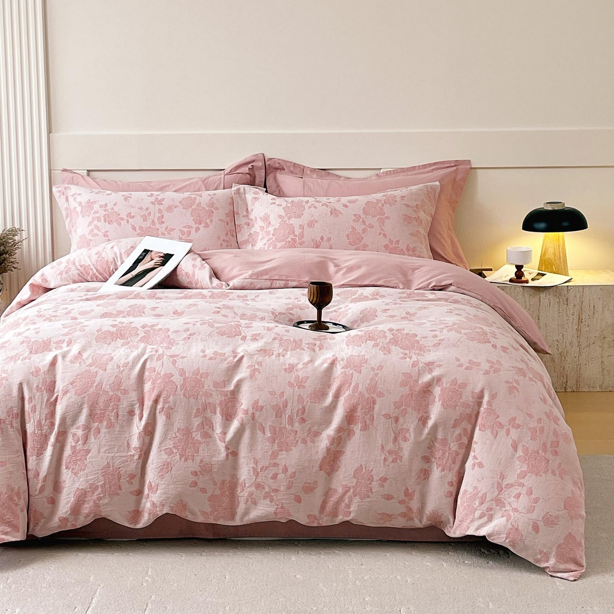 91家纺网 家纺一手货源 找家纺 帅露家纺 2026新款全棉纯棉色织大提花四件套 盎春