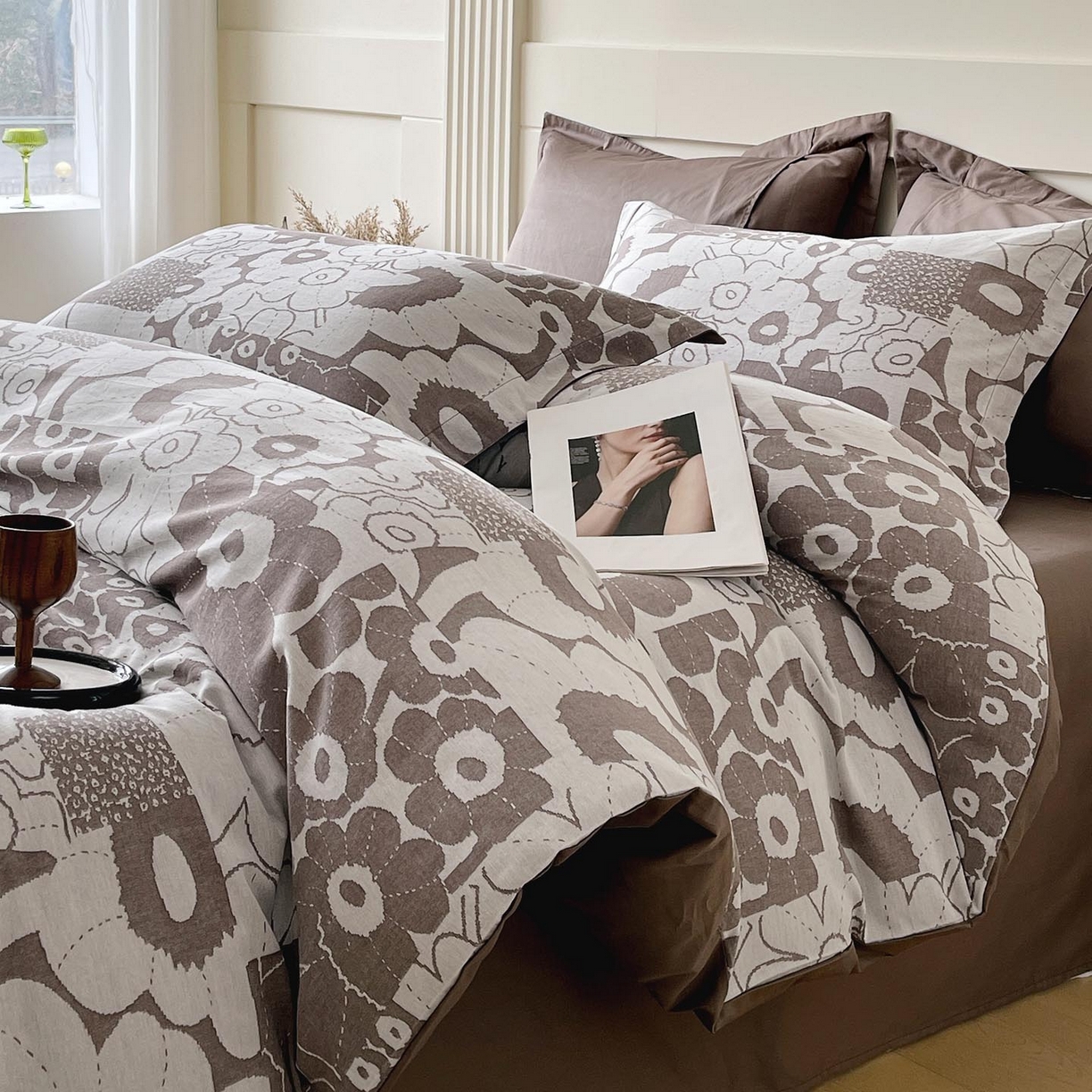 91家纺网 家纺一手货源 找家纺 帅露家纺 2026新款全棉纯棉色织大提花四件套 柏拉图