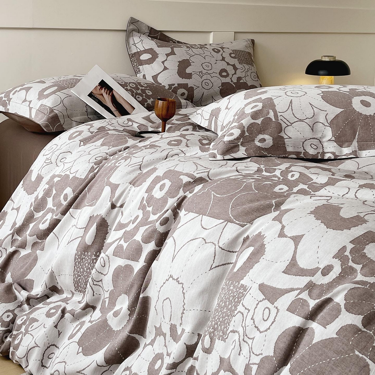 91家纺网 家纺一手货源 找家纺 帅露家纺 2026新款全棉纯棉色织大提花四件套 柏拉图