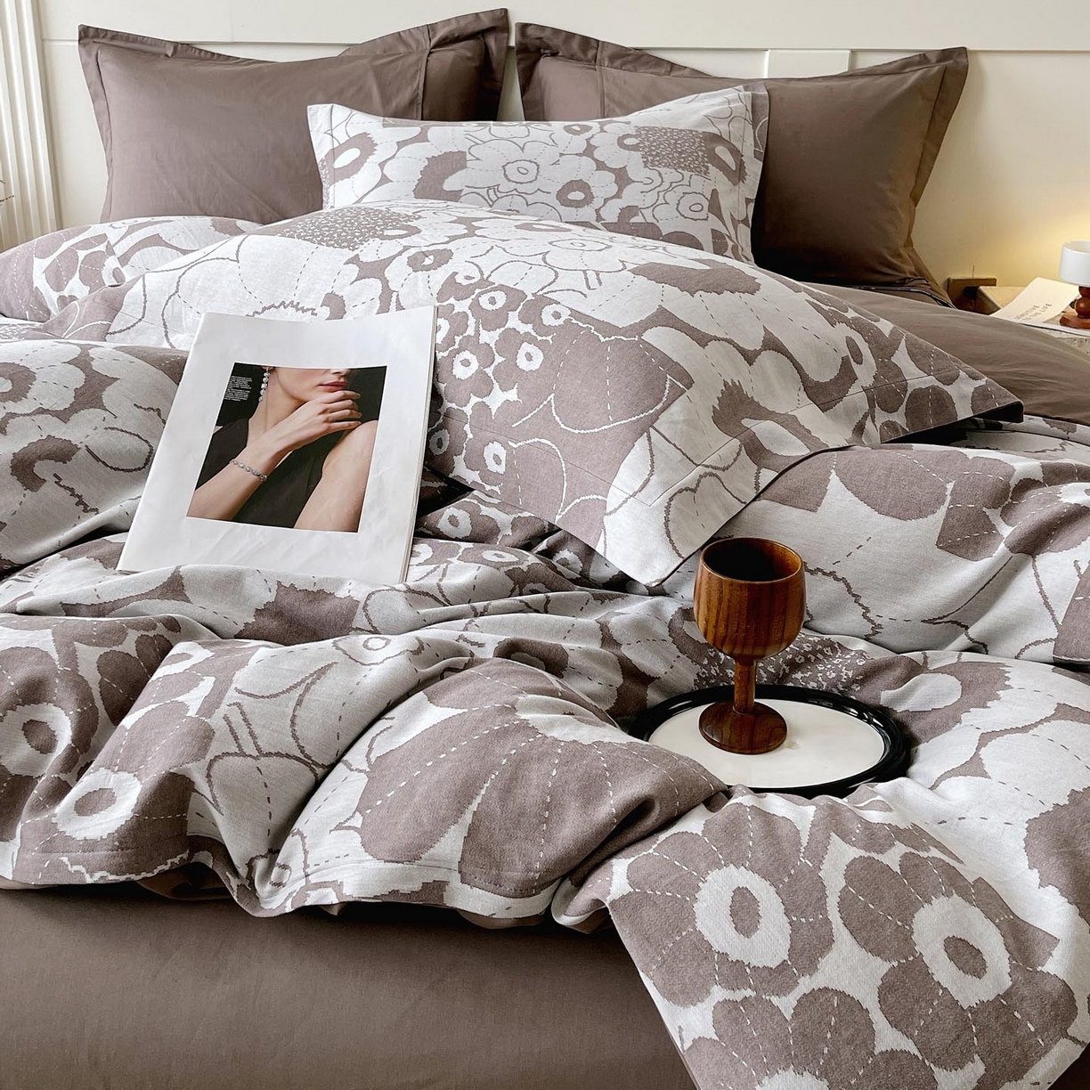 91家纺网 家纺一手货源 找家纺 帅露家纺 2026新款全棉纯棉色织大提花四件套 柏拉图