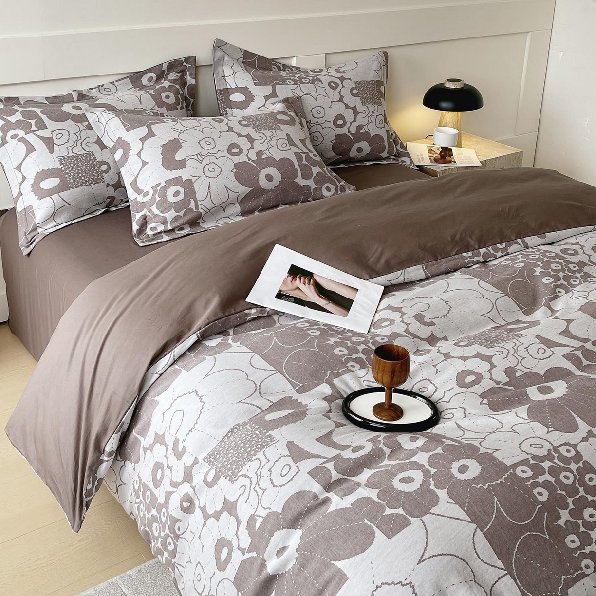 91家纺网 家纺一手货源 找家纺 帅露家纺 2026新款全棉纯棉色织大提花四件套 柏拉图