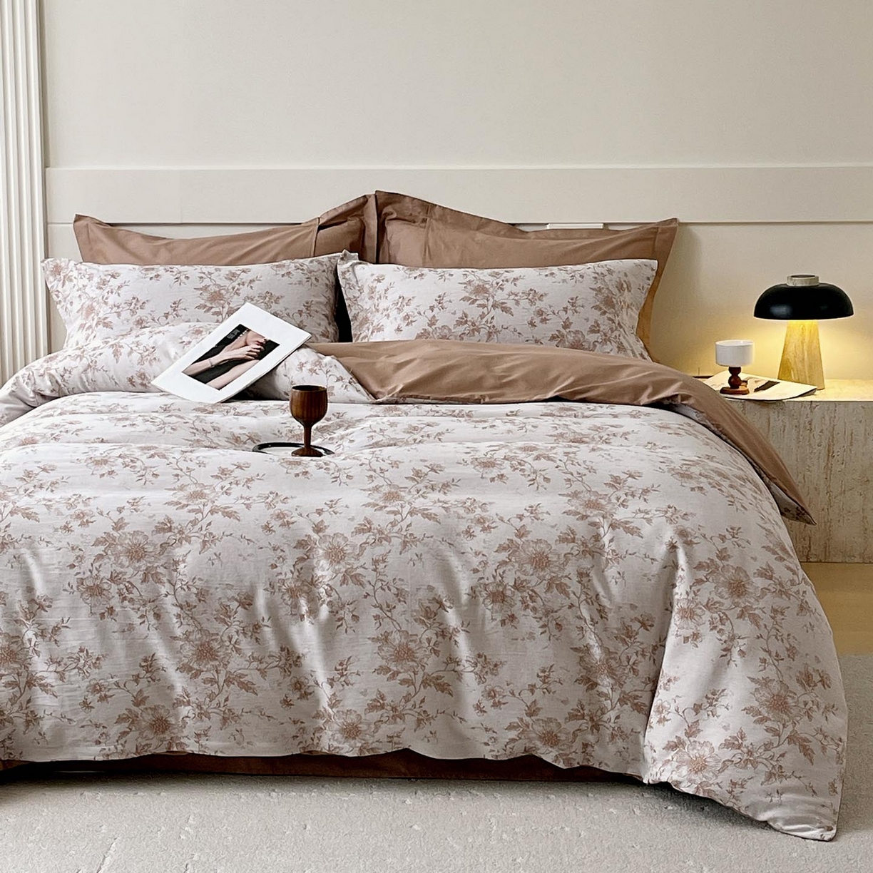 91家纺网 家纺一手货源 找家纺 帅露家纺 2026新款全棉纯棉色织大提花四件套 沉岁