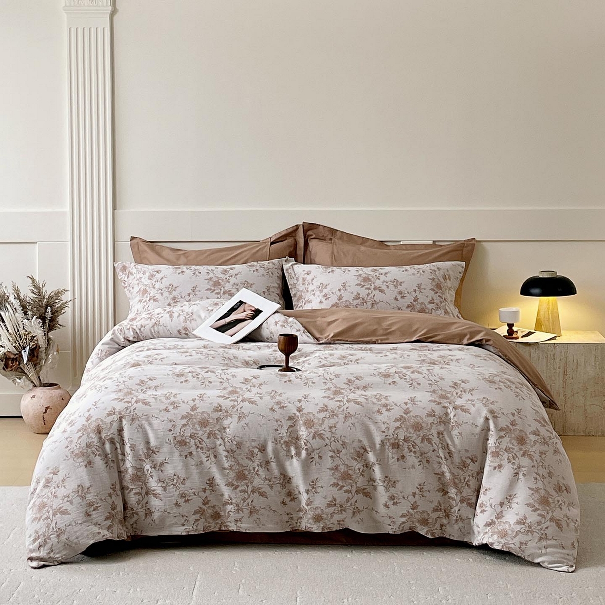 91家纺网 家纺一手货源 找家纺 帅露家纺 2026新款全棉纯棉色织大提花四件套 沉岁