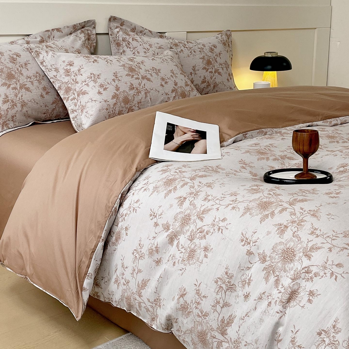 91家纺网 家纺一手货源 找家纺 帅露家纺 2026新款全棉纯棉色织大提花四件套 沉岁