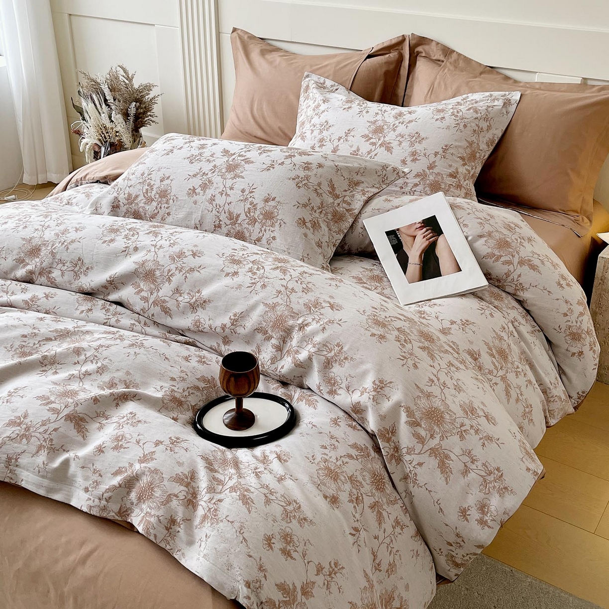 91家纺网 家纺一手货源 找家纺 帅露家纺 2026新款全棉纯棉色织大提花四件套 沉岁