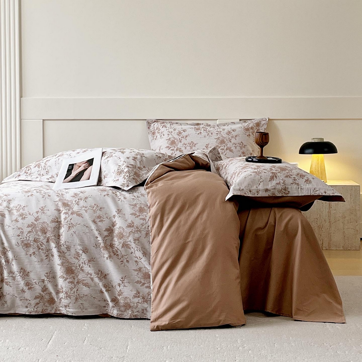 91家纺网 家纺一手货源 找家纺 帅露家纺 2026新款全棉纯棉色织大提花四件套 沉岁