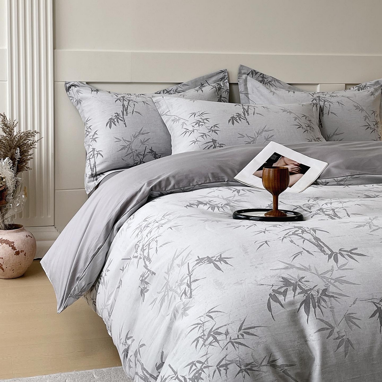 91家纺网 家纺一手货源 找家纺 帅露家纺 2026新款全棉纯棉色织大提花四件套 节节高枝