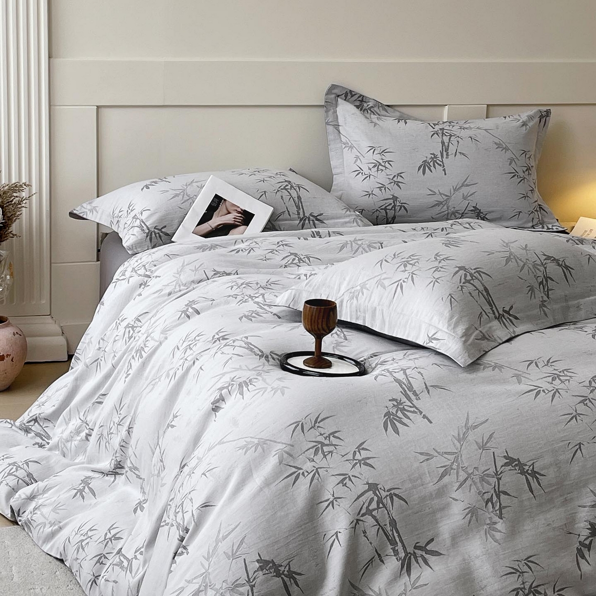 91家纺网 家纺一手货源 找家纺 帅露家纺 2026新款全棉纯棉色织大提花四件套 节节高枝