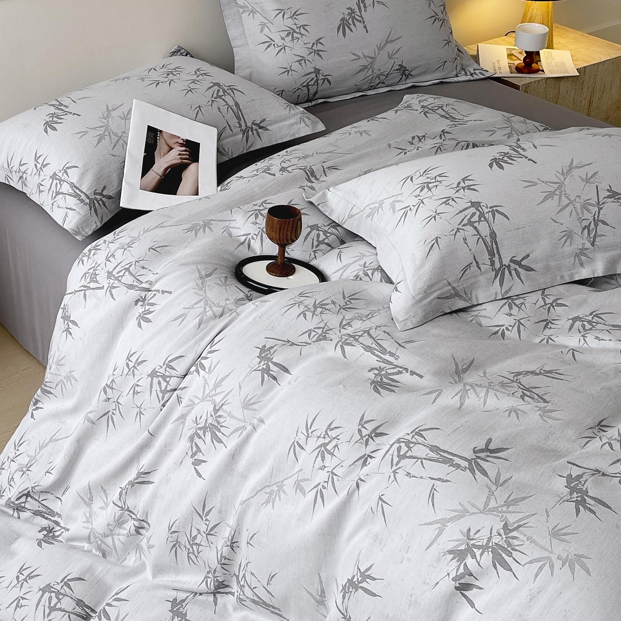 91家纺网 家纺一手货源 找家纺 帅露家纺 2026新款全棉纯棉色织大提花四件套 节节高枝