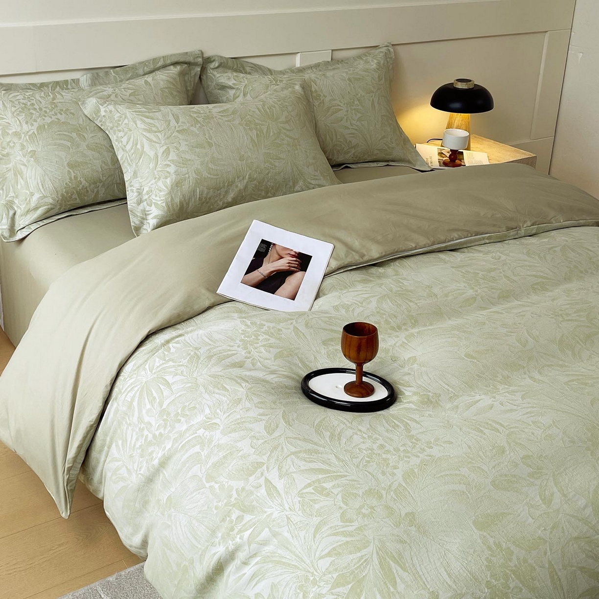 91家纺网 家纺一手货源 找家纺 帅露家纺 2026新款全棉纯棉色织大提花四件套 曼青