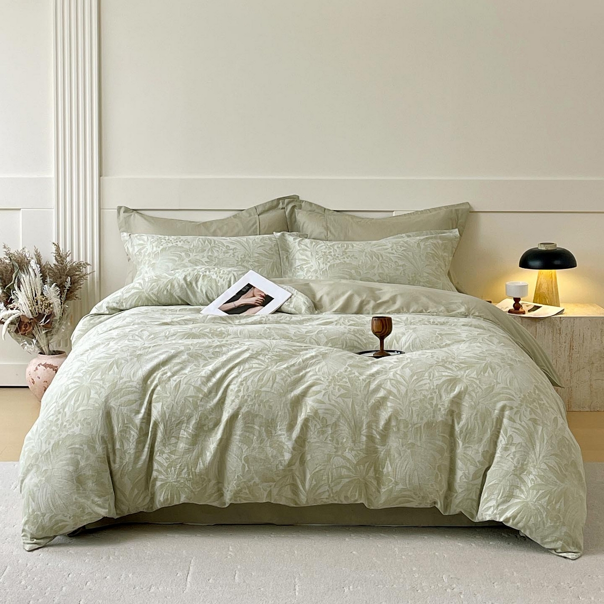 91家纺网 家纺一手货源 找家纺 帅露家纺 2026新款全棉纯棉色织大提花四件套 曼青