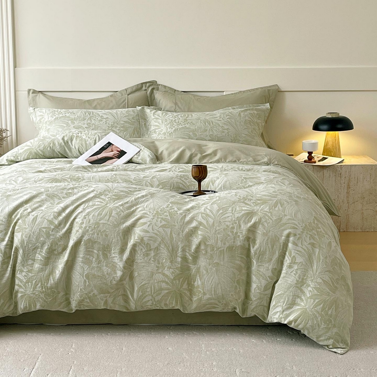 91家纺网 家纺一手货源 找家纺 帅露家纺 2026新款全棉纯棉色织大提花四件套 曼青