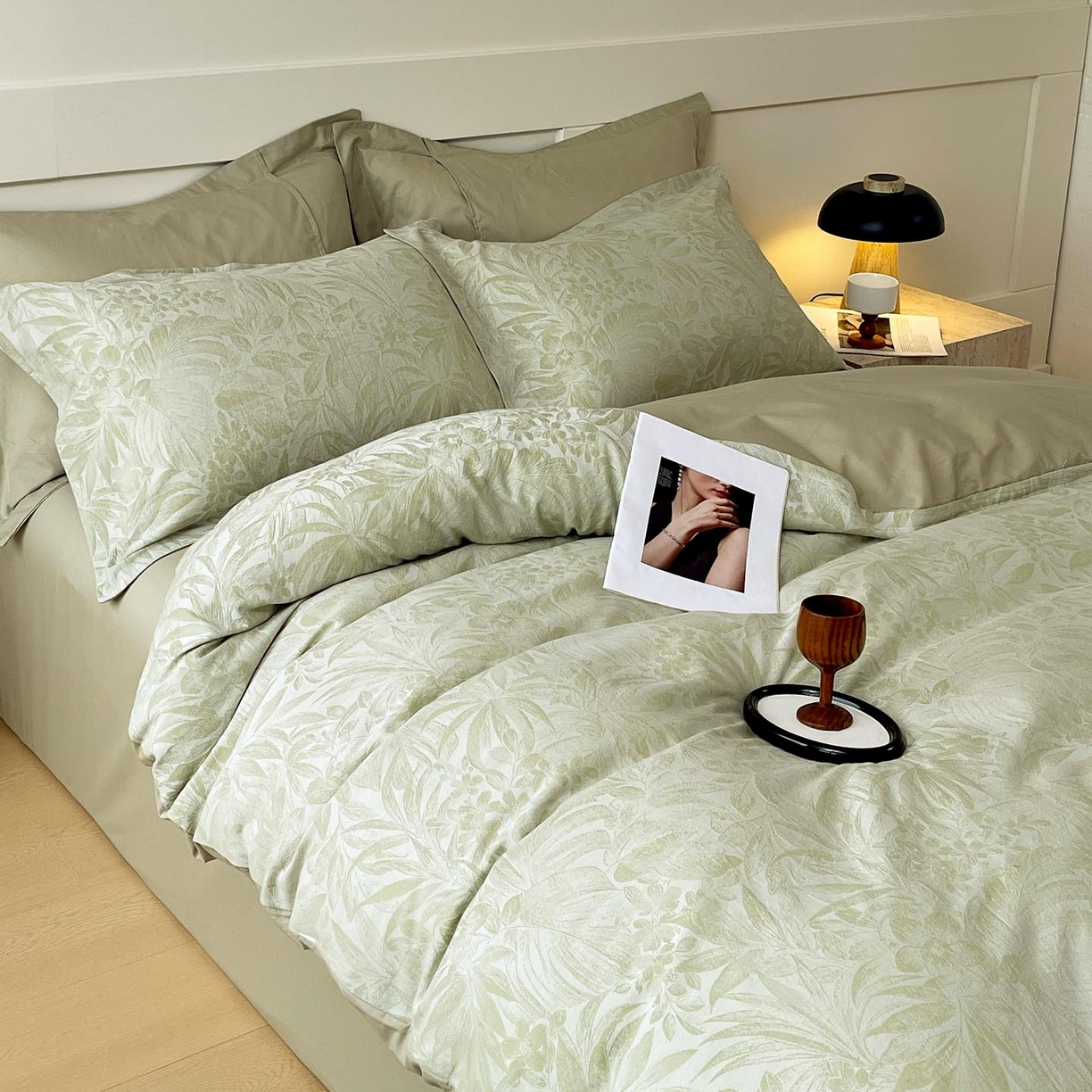 91家纺网 家纺一手货源 找家纺 帅露家纺 2026新款全棉纯棉色织大提花四件套 曼青