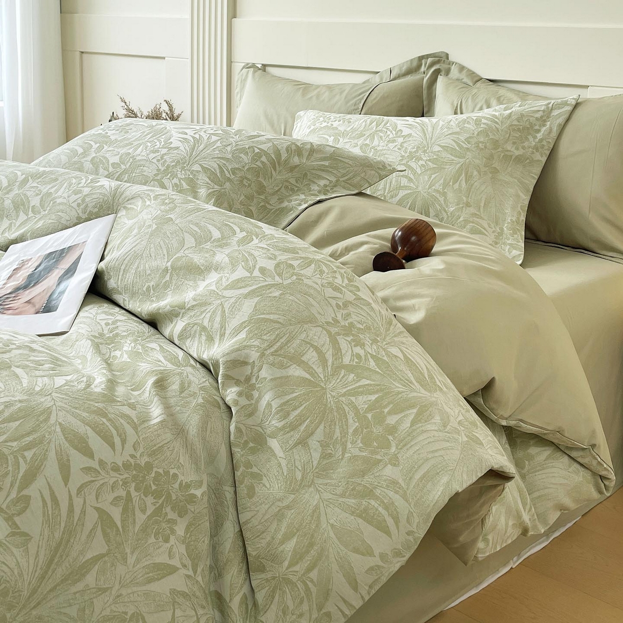 91家纺网 家纺一手货源 找家纺 帅露家纺 2026新款全棉纯棉色织大提花四件套 曼青