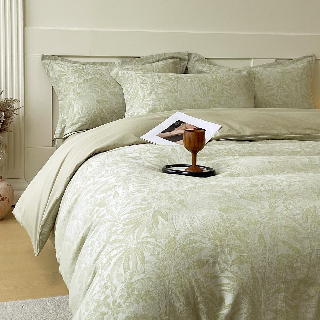 91家纺网 家纺一手货源 找家纺 帅露家纺 2026新款全棉纯棉色织大提花四件套 曼青