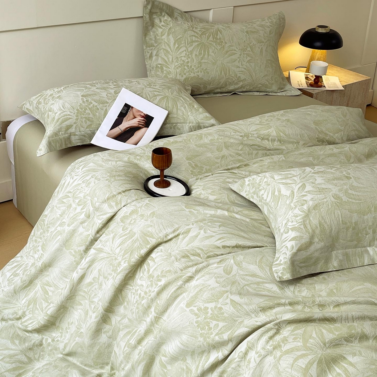 91家纺网 家纺一手货源 找家纺 帅露家纺 2026新款全棉纯棉色织大提花四件套 曼青