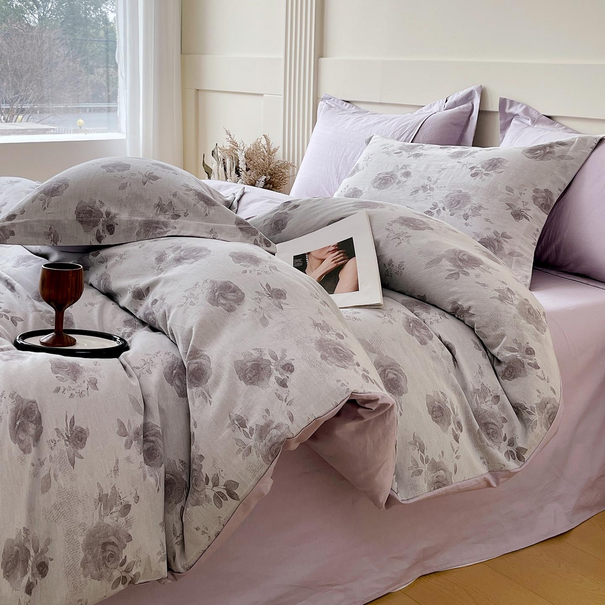 帅露家纺 2026新款全棉纯棉色织大提花四件套 暮雾星辰