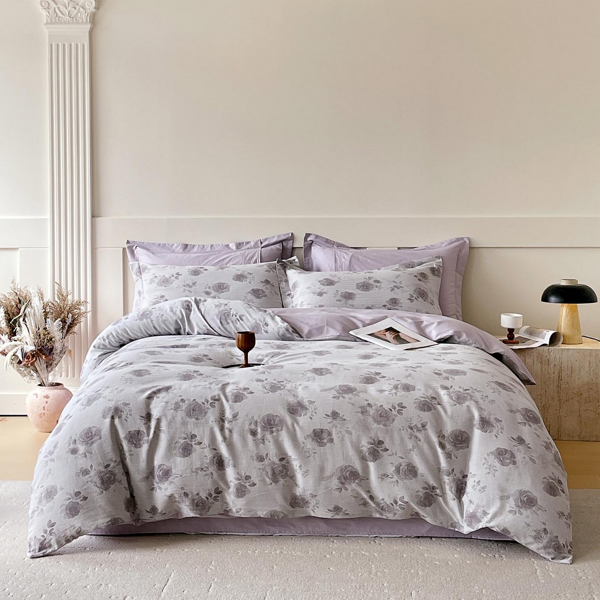 91家纺网 家纺一手货源 找家纺 帅露家纺 2026新款全棉纯棉色织大提花四件套 暮雾星辰