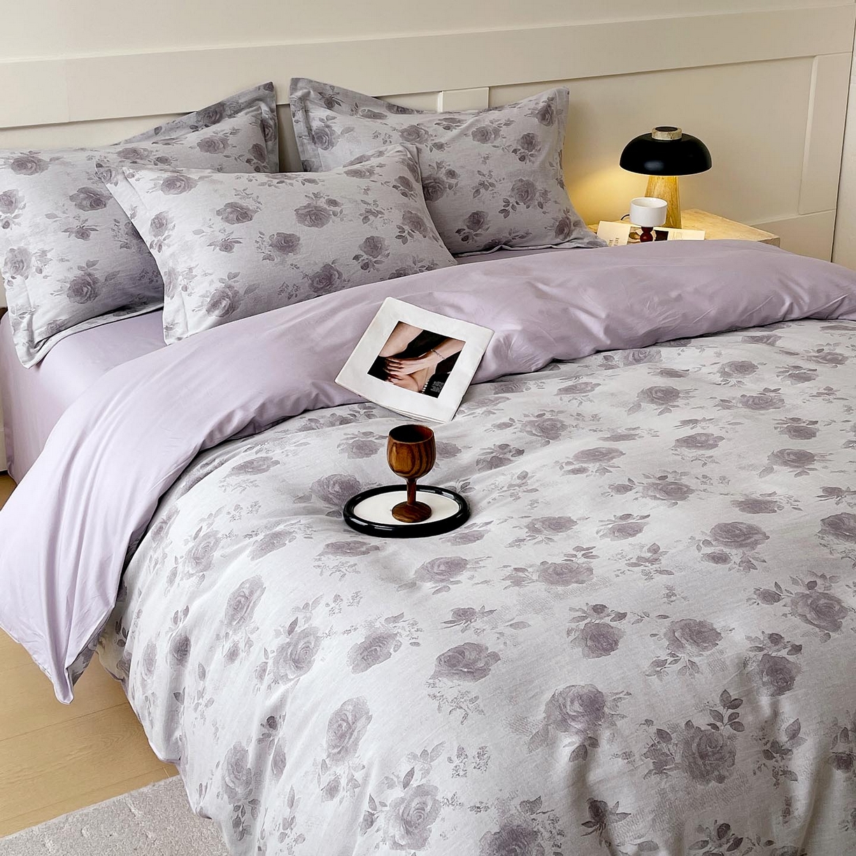 91家纺网 家纺一手货源 找家纺 帅露家纺 2026新款全棉纯棉色织大提花四件套 暮雾星辰