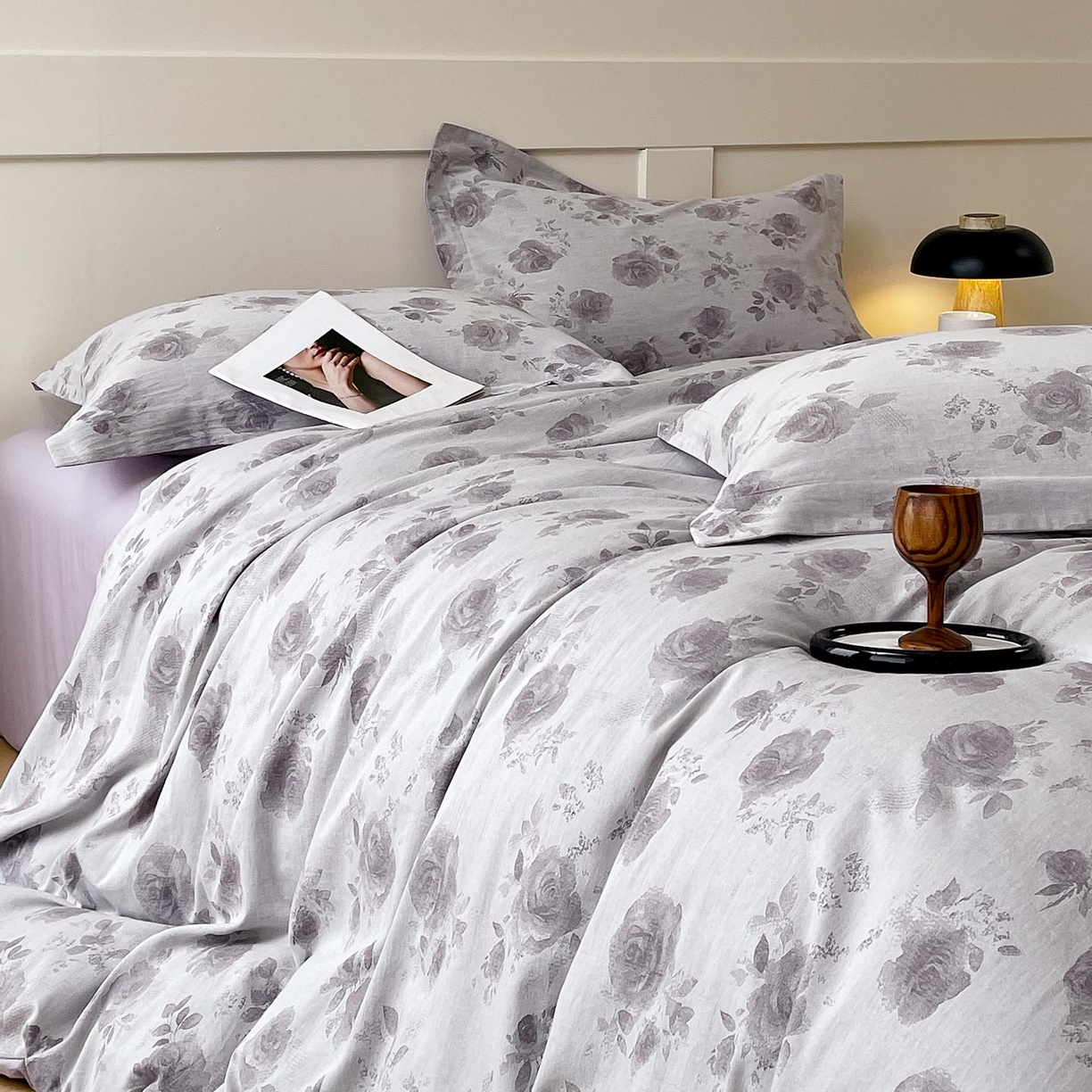 91家纺网 家纺一手货源 找家纺 帅露家纺 2026新款全棉纯棉色织大提花四件套 暮雾星辰