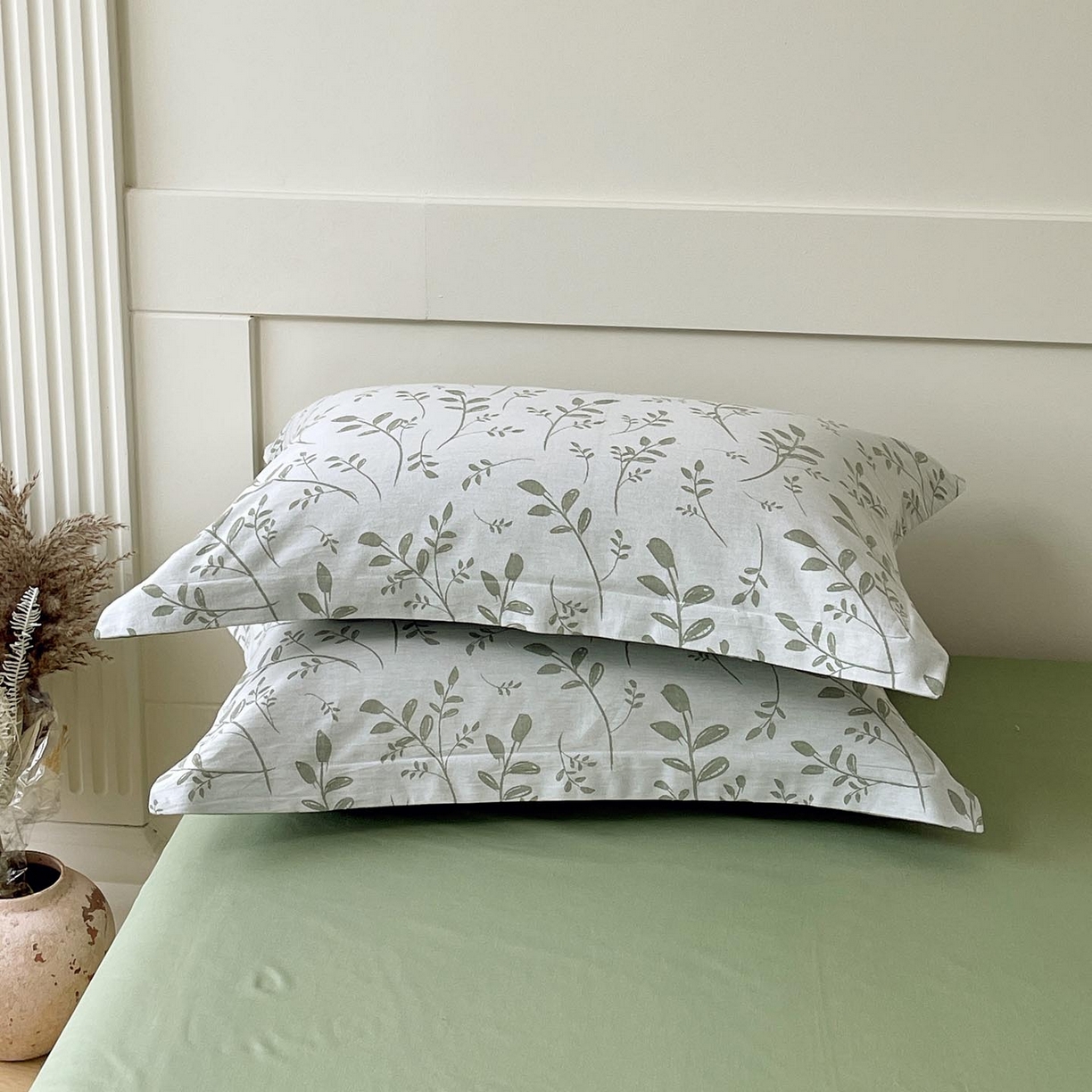 91家纺网 家纺一手货源 找家纺 帅露家纺 2026新款全棉纯棉色织大提花四件套 青禾-绿