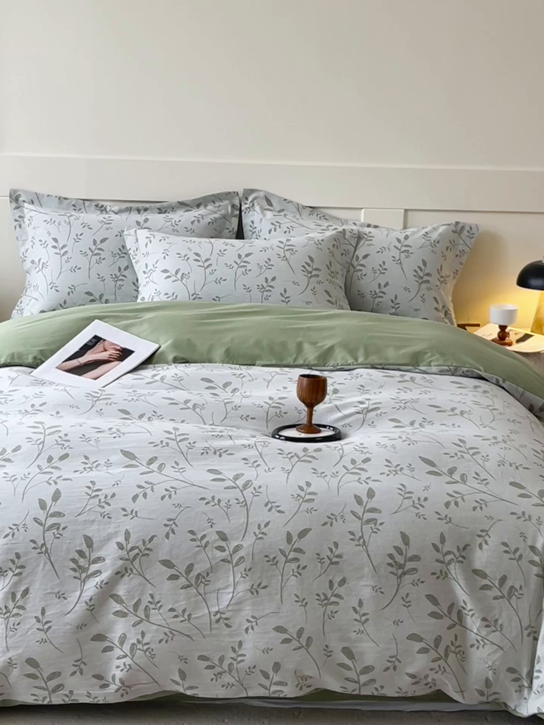 91家纺网 家纺一手货源 找家纺 帅露家纺 2026新款全棉纯棉色织大提花四件套 青禾-绿