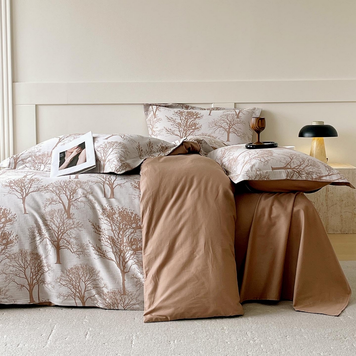 91家纺网 家纺一手货源 找家纺 帅露家纺 2026新款全棉纯棉色织大提花四件套 熟秋