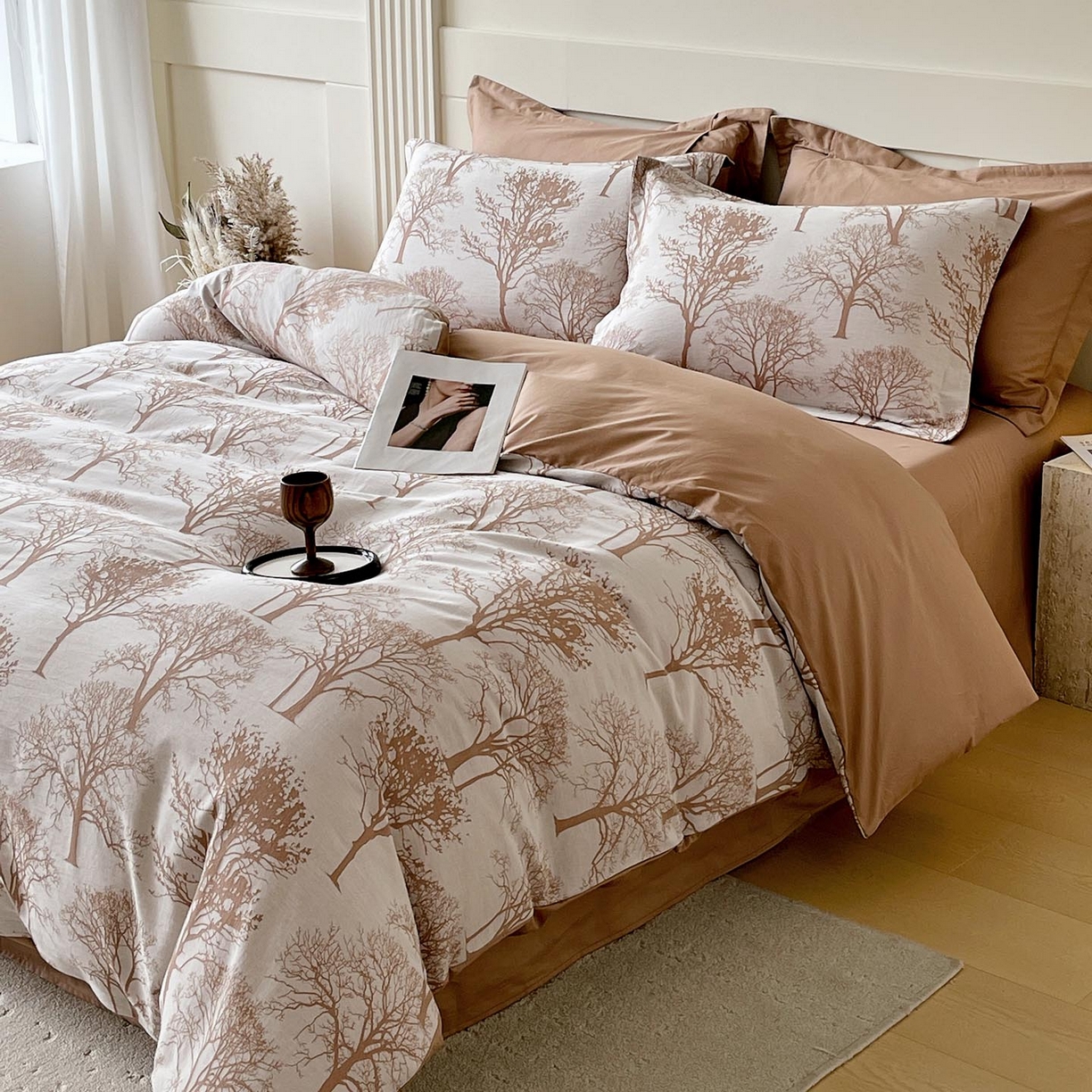 91家纺网 家纺一手货源 找家纺 帅露家纺 2026新款全棉纯棉色织大提花四件套 熟秋