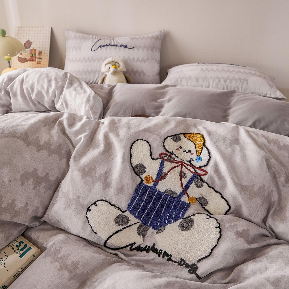 91家纺网 家纺一手货源 找家纺 （总）帅露家纺 2026新款A类全棉纯棉双层纱毛巾绣四件套