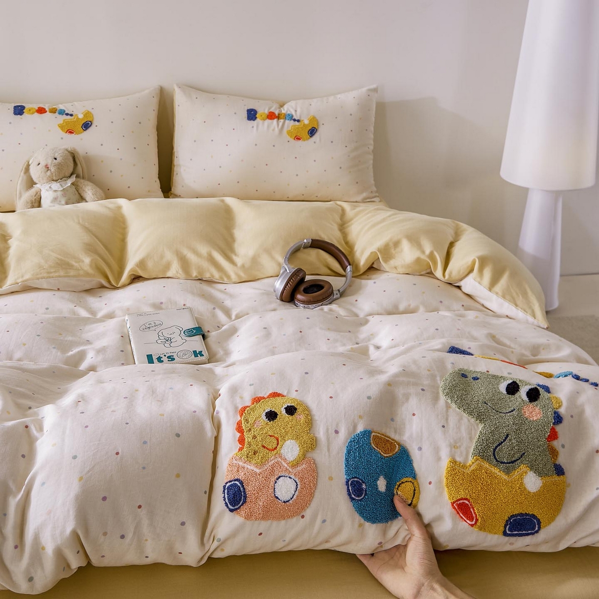 91家纺网 家纺一手货源 找家纺 帅露家纺 2026新款A类全棉纯棉双层纱毛巾绣四件套 好伙伴