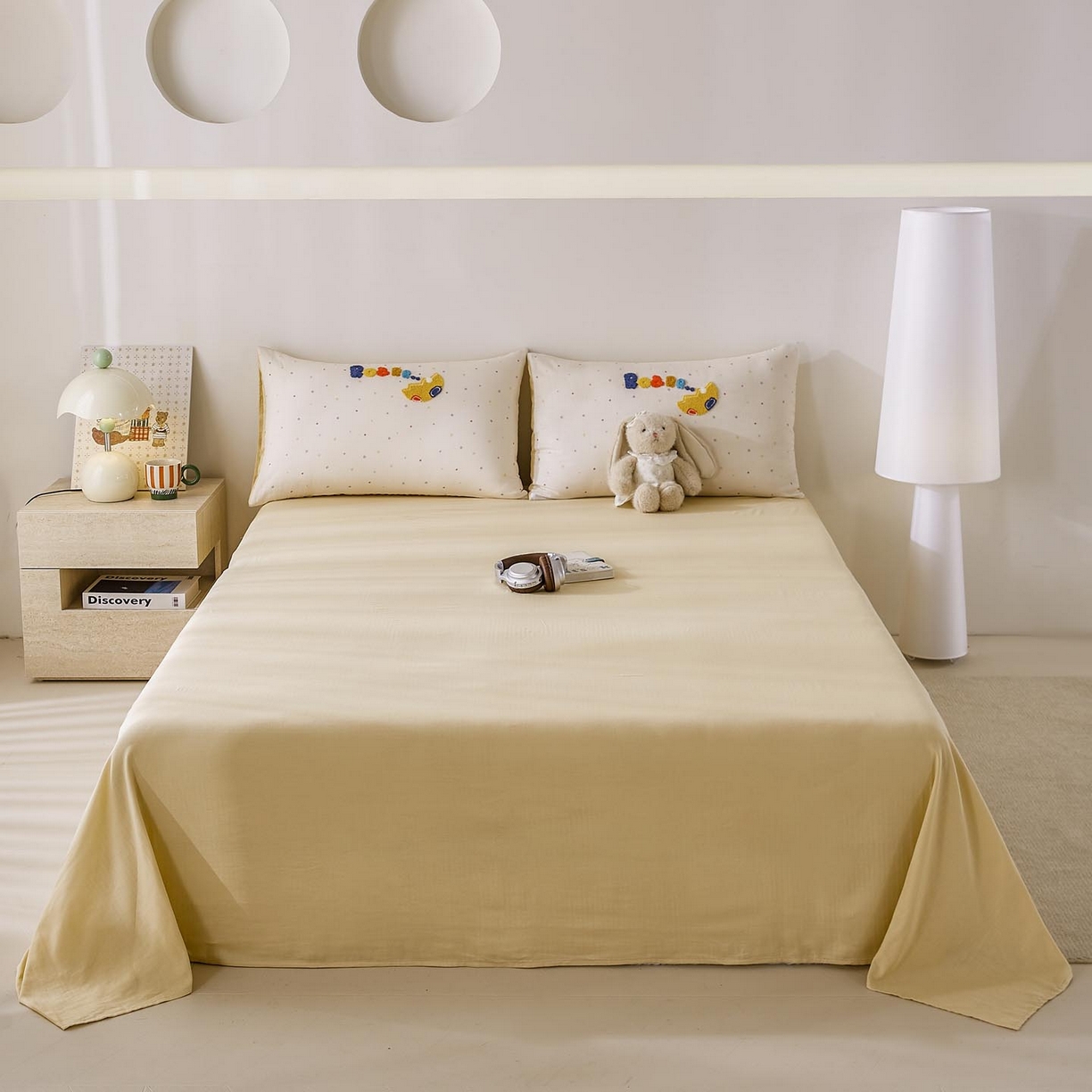 91家纺网 家纺一手货源 找家纺 帅露家纺 2026新款A类全棉纯棉双层纱毛巾绣四件套 好伙伴